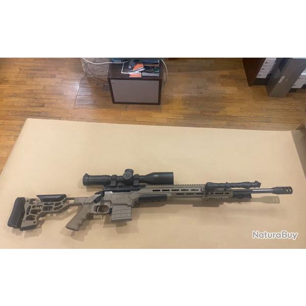 carabine a verrou tikka t3x 308w monte avec une crosse mdt-ess +lunette dmr'' elite tacticall+ bipi