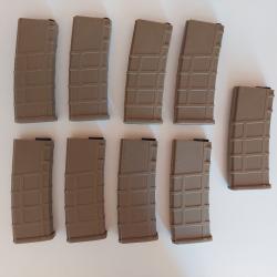 Lot de 9 Chargeurs Mid-Cap 200 Billes Tan Lonex pour M4
