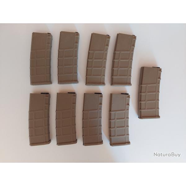 Lot de 9 Chargeurs Mid-Cap 200 Billes Tan Lonex pour M4