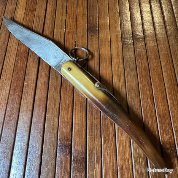 ANCIEN COUTEAU PLIANT A PALM PAR M.F MANUFRANCE 1900-1915 FRANCE CORNILLON WW1