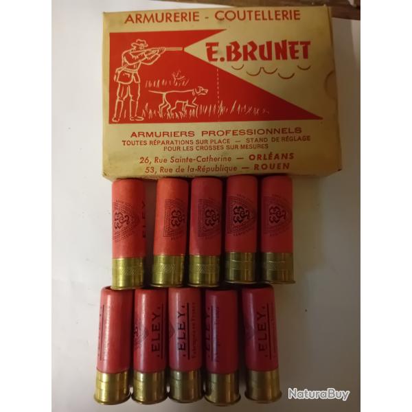 Bote de 10 cartouches anciennes cal 16 ELEY  douilles cartons