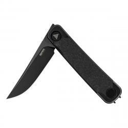 Couteau SRM Enso Black Lame Acier Sandvik 14C28N Manche G10 Linerlock KIVT SRM131MGB