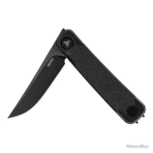 Couteau SRM Enso Black Lame Acier Sandvik 14C28N Manche G10 Linerlock KIVT SRM131MGB