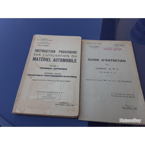 Lot de deux guide  d'entretien G.M.C