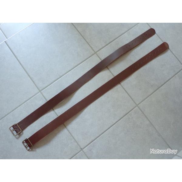 Ceinture, ceinturon militaire suisse. Cuir de 90 cm. Pour uniforme ou jeans