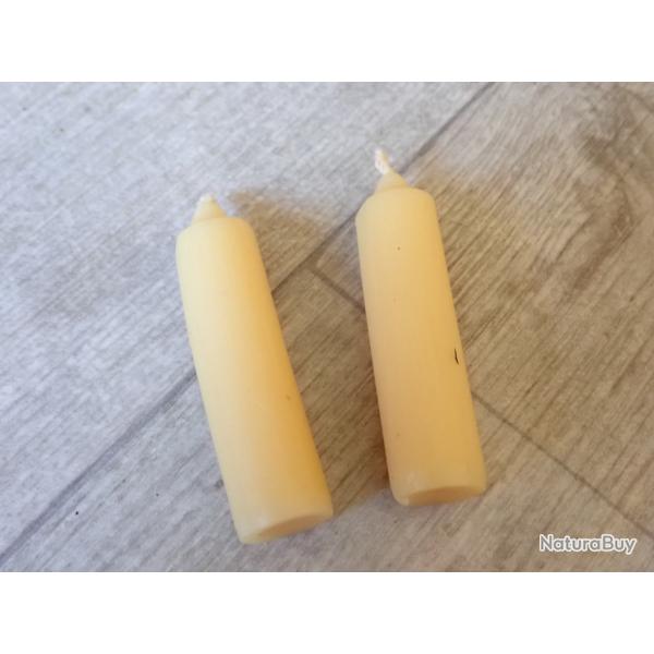 Lot de 2 bougies d'ordonnance Suisse pour lanterne des annes 1910 avant la lampe Monjardet