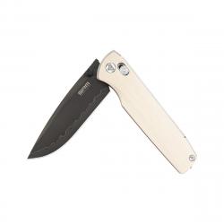 Couteau SRM Terrier White Lame Laminated 140Cr Manche G10 Ambi-Lock Clip SRM258LGX2