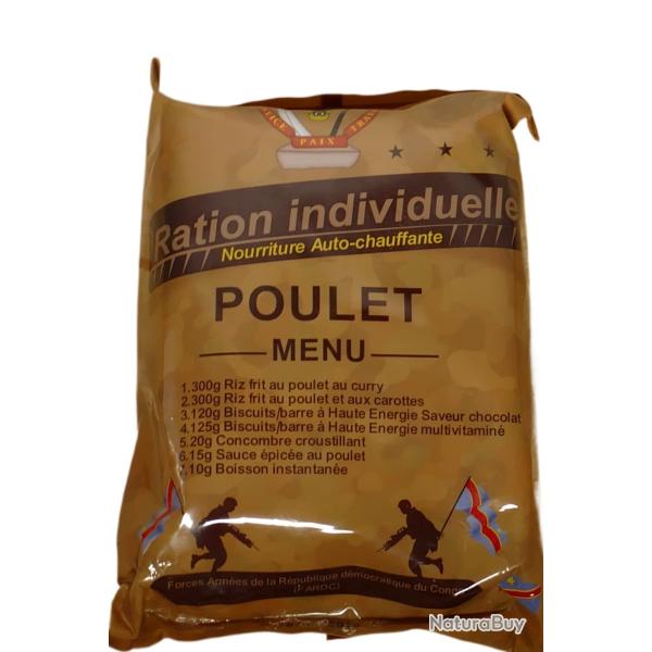 CARTON DE 12 RATION INDIVIDUELLE 24H ARMEE POULET 05/2029 HALAL