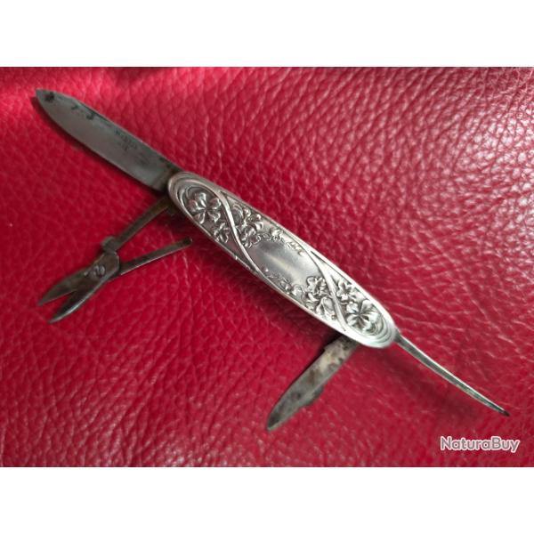 Couteau onglier argent 4 pices