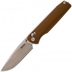 Couteau SRM Terrier Brown Lame Laminated 140Cr Manche G10 Ambi-Lock Clip SRM258LGW2