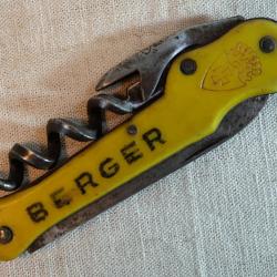 Tire bouchons Limonadier canif ancien Corkscrew BERGER ressort cassé ref CAB25CNR007