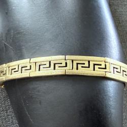 Bracelet en or massif 14 carats - 19,3 cm - clé grecque