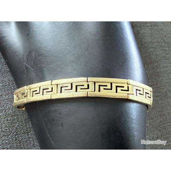 Bracelet en or massif 14 carats - 19,3 cm - cl grecque
