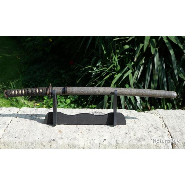 Rare sabre Wakizashi japonais priode EDO sign par le forgeron Nagayoshi - SDC25WAK001