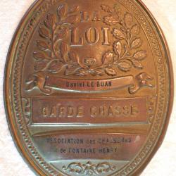 Plaque de garde chasse Fontaine Henry Calvados XIX ref LAN25GAR001
