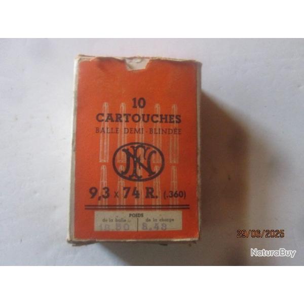 Boite de 10 cartouches Cal 9.3 x 74 R  (FN-HERSTAL)