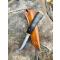 petites annonces chasse pêche : couteau de chasse d'artisan / corne d'antilope / ronce de noyer / acier 80crv2