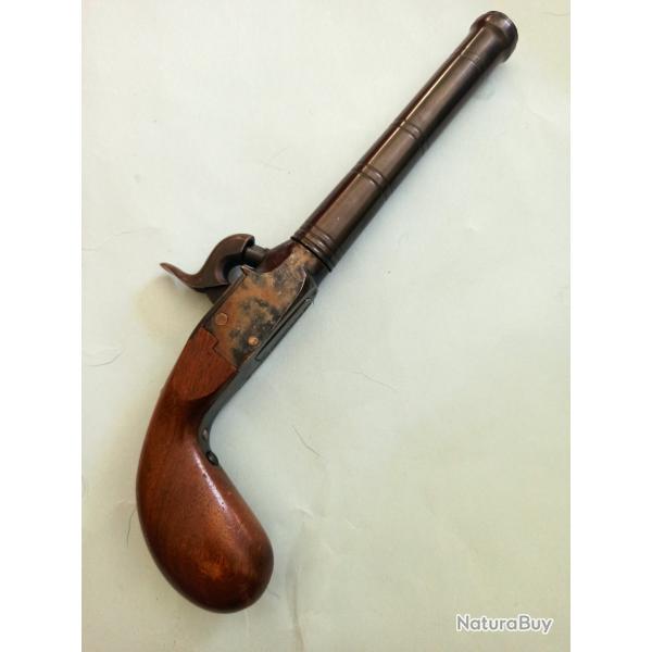 Petit pistolet  percussion - poudre noire de type Derringer cal .36 D. Perdersoli Italie