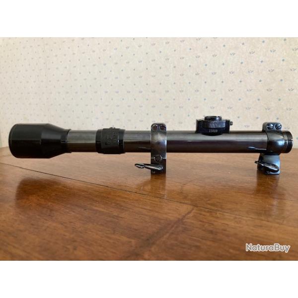 Lunette AllemandeTELL WETZLAR 2,5 x avec montage EAW en acier , drivable pour rail de 11 mm