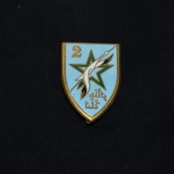 INSIGNE 2° DIVISION D'INFANTERIE MAROCAINE-DRAGO O.METRA-INDOCHINE-BLEU CIEL