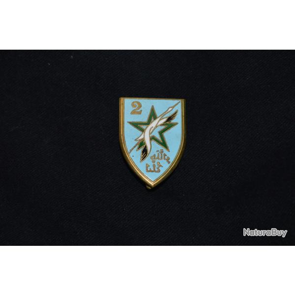 INSIGNE 2 DIVISION D'INFANTERIE MAROCAINE-DRAGO O.METRA-INDOCHINE-BLEU CIEL