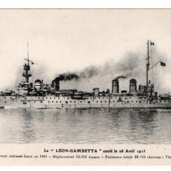 CPA - Marine Militaire- Le " LÉON - GAMBETTA "coule le 16 Avril 1915 - N°3344