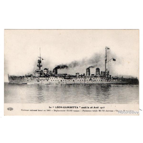 CPA - Marine Militaire- Le " LON - GAMBETTA "coule le 16 Avril 1915 - N3344