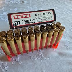 Munitions Norma Oryx calibre 7 Rem