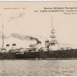 CPA - Marine Militaire- LÉON - GAMBETTA - Croiseur - Cuirasse- N°3342