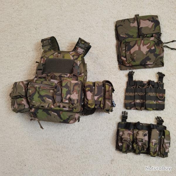 C.Orange plate carrier big 5-leaves camo avec 2 backpanels et 3 placards