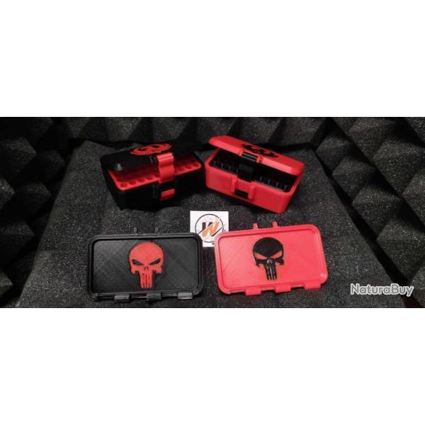 Boite de rangement pour calibre 22 LR  22lr avec custom logo PUNISHER / Ruger / Tikka / CZ / Bergara