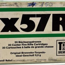 VENDS BOITE DE 11 BALLES CALIBRE 7,5 x 57 R (11,5g) RWS