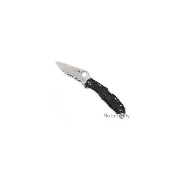 Couteau Spyderco ENDELA THIN BLUE LINE  lame semi-dente acier VG-10  cran