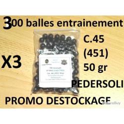 300 balles rondes entrainement cal 45 (451) PEDERSOLI sans plomb 5.00 Euros !! poudre noire (SI350)