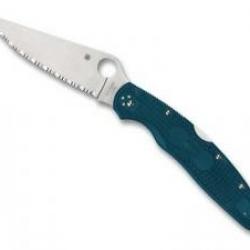 Couteau Spyderco POLICE 4 BLEU lame acier K390 Bohler à cran