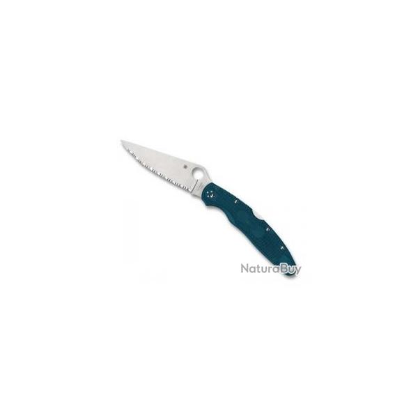 Couteau Spyderco POLICE 4 BLEU lame acier K390 Bohler  cran