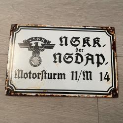 une plaque émaillée allemande motorfturm ww2