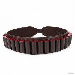 Ceinture cartouchière de luxe en cuir pour calibre 12 - LIVRAISON GRATUITE
