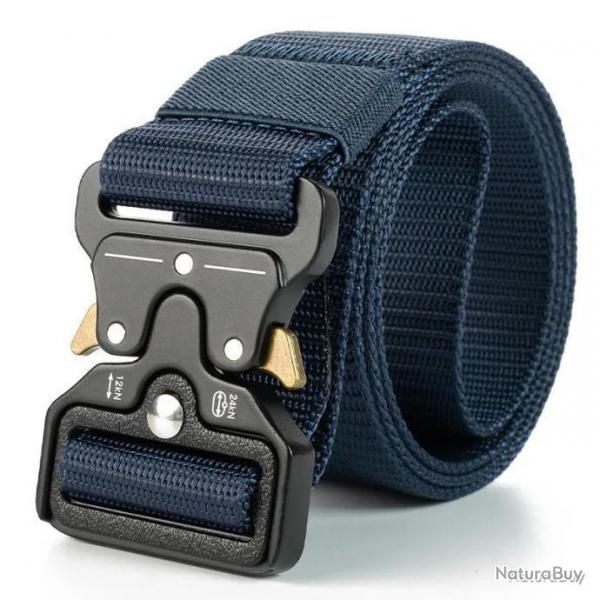 CEINTURE TACTIQUE  BOUCLE PAPILLON - BLEUE/OR - LIVRAISON GRATUITE
