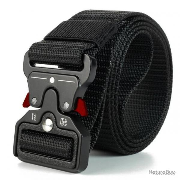 Ceinture tactique  boucle papillon - noir/rouge - LIVRAISON GRATUITE