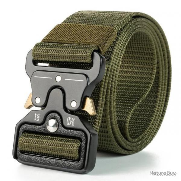 CEINTURE TACTIQUE  BOUCLE PAPILLON - VERT/OR - LIVRAISON GRATUITE