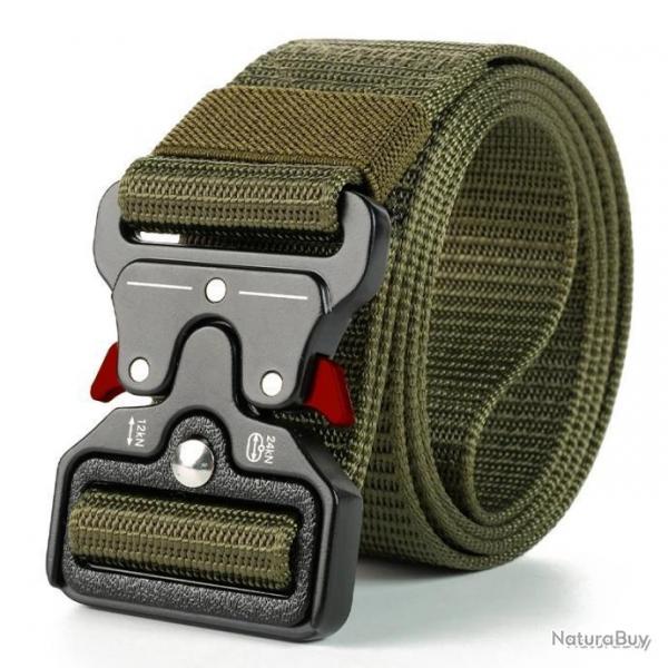 Ceinture tactique  boucle papillon - vert/rouge - LIVRAISON GRATUITE