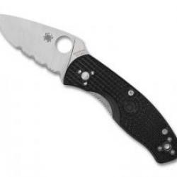 Couteau Spyderco PERSISTENCE lame semi-dentée acier 8Cr13MoV à cran intérieur