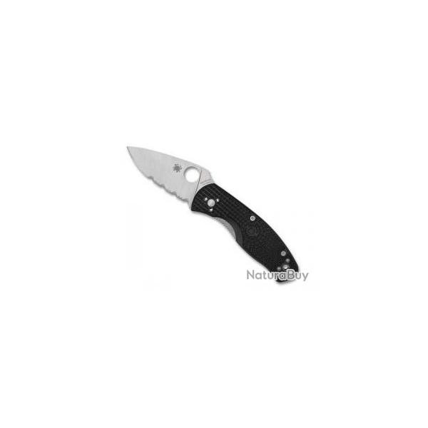 Couteau Spyderco PERSISTENCE lame semi-dente acier 8Cr13MoV  cran intrieur