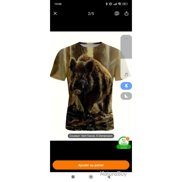 T-shirt chasse sanglier