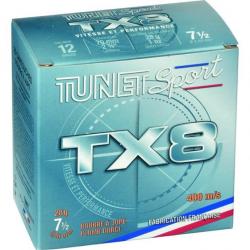 Munitions TUNET cal.12/70 tx8 28gr n°7.5 par 75
