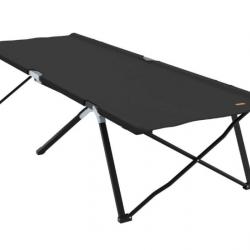 Lit pliable noir en tissu Oxford 600D avec sac de transport - idéal jardin et camping