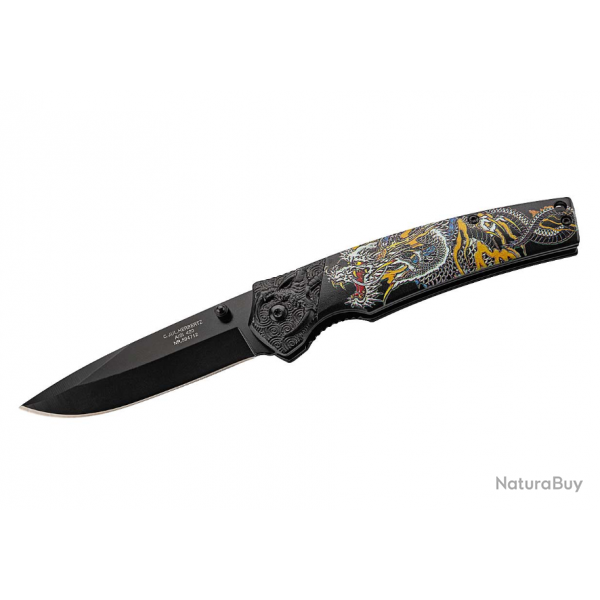 Herbertz 594712 Couteau pliant - manche motif dragon