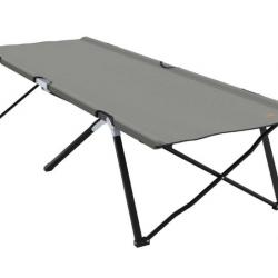 Lit pliant gris en tissu Oxford 600D avec sac de transport - idéal jardin, camping, plein air