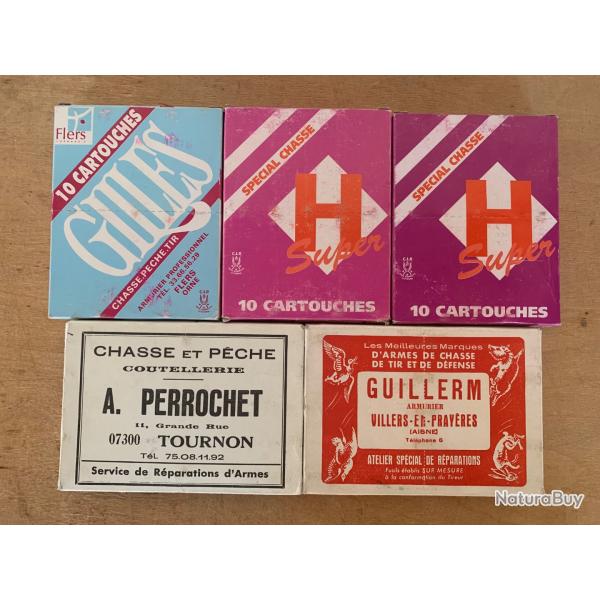Lot de 5 botes de cartouches cal 16.